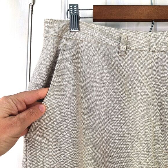 NWT Emma James Cream Khaki Tweed Trousers Pants Sz 16 - Picture 4 of 15